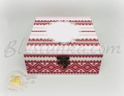 Baby`s Treasures Box "Sweet baby" in red colour 