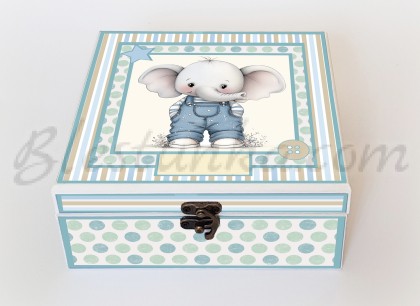Caja para los tesoros del bebé "Pequeño elefante"