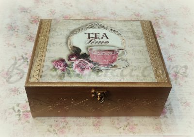 Caja de madera para té "Merienda" 