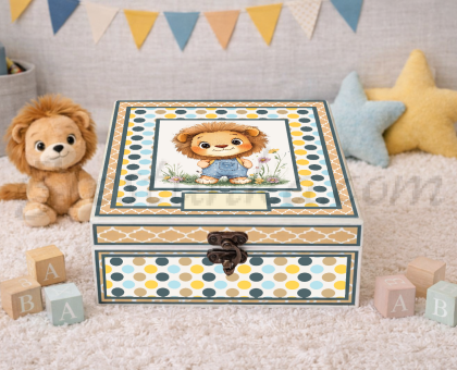 Caja para los tesoros del bebé "El leoncito"