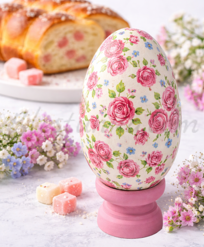 Decorative ceramic egg "Roses"