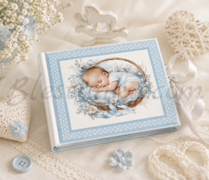 Mini álbum "Bebé" en azul 