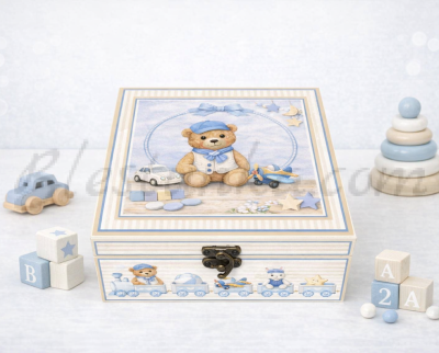 Baby`s Treasures Box "Sweet bear" in ecru colour