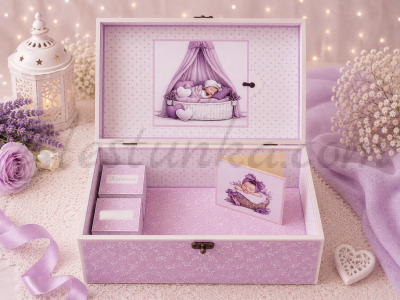 Baby`s Treasures Box "Sweet baby" violet- big