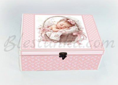 Caja para los tesoros del bebé "Bebé" - grande